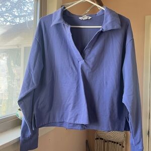 Purple collared sweatshirt athleta